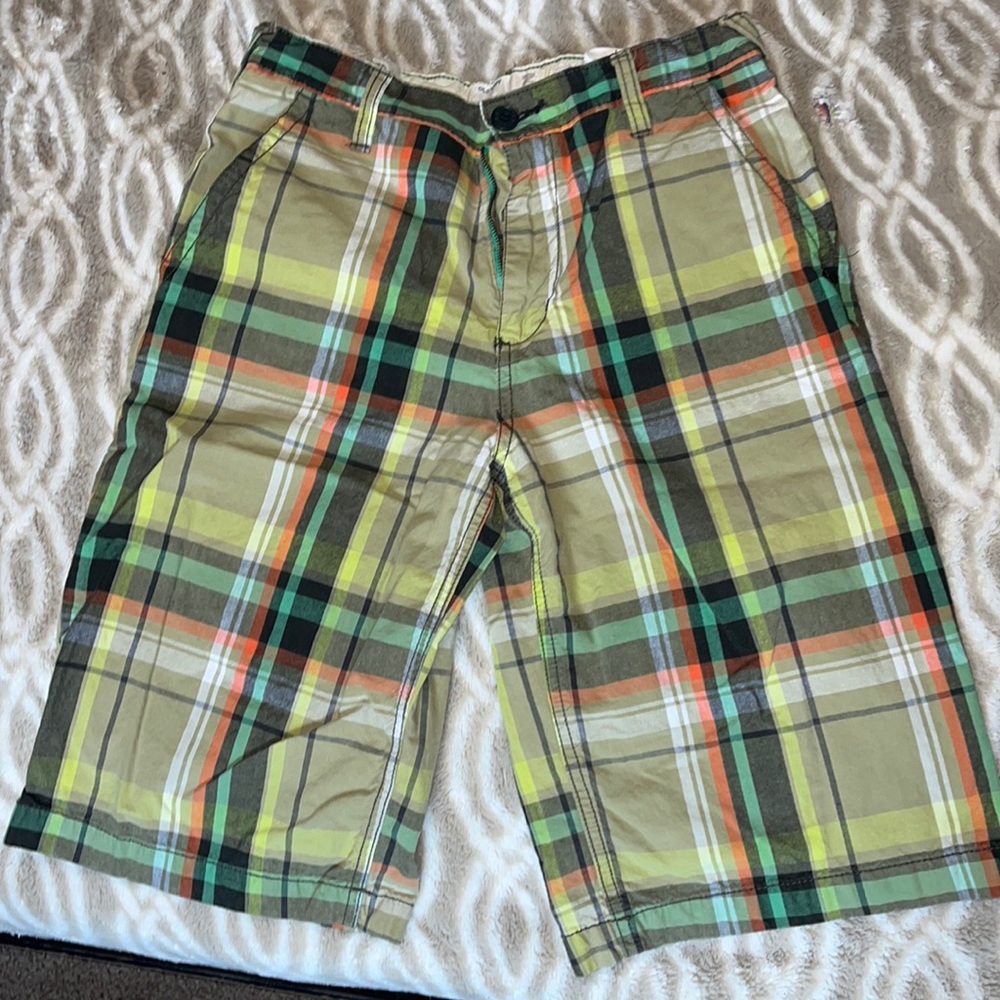 Boy’s Old Navy Green Plaid Bermuda Shorts